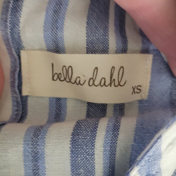 Bella Dahl Anthropologie Striped Linen Blend Halter Top Womens Size XS Blue - Picture 6 of 8